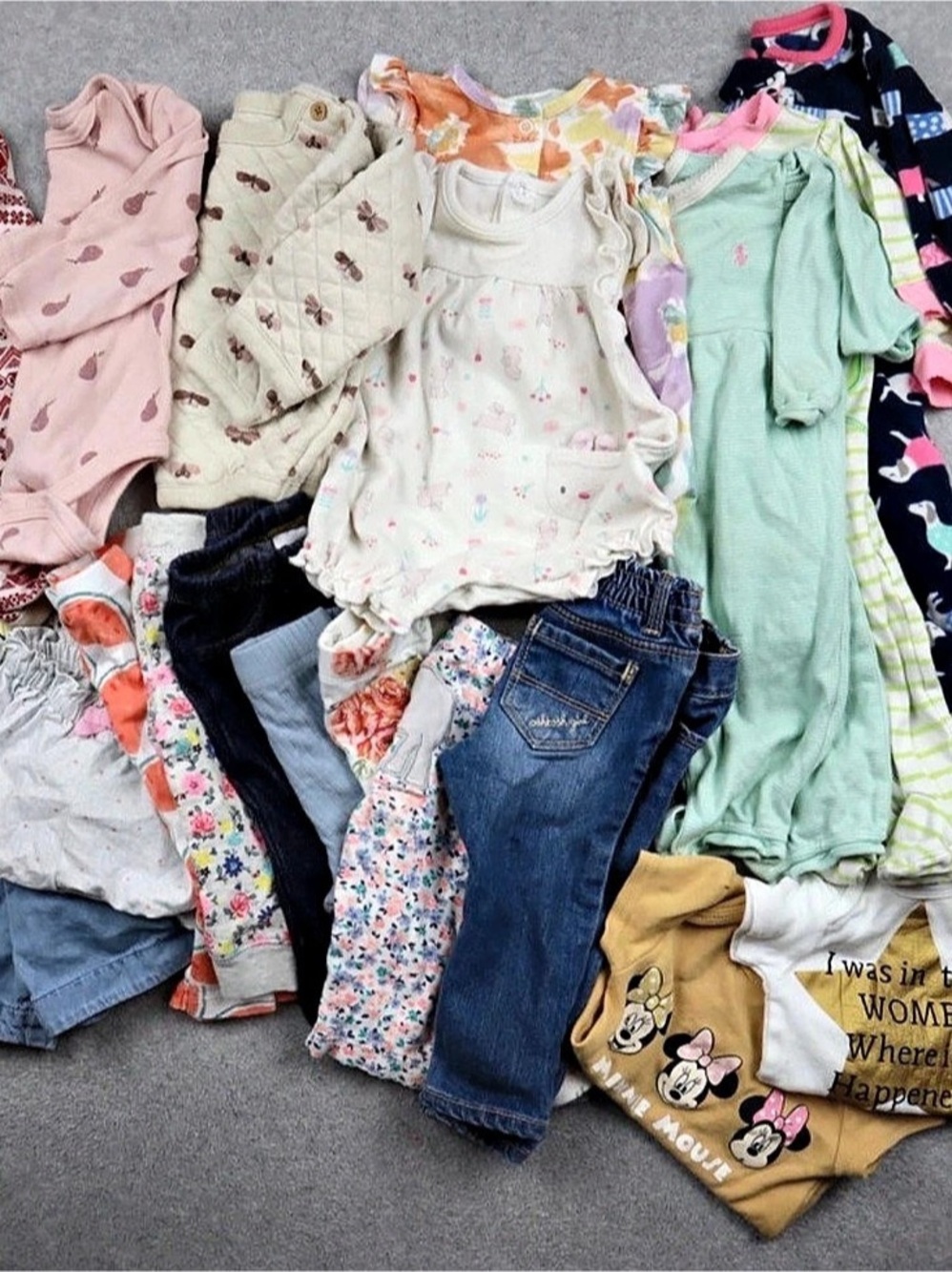 Baby Girl Clothing Lot Floral Minnie Bunny Mix Polo